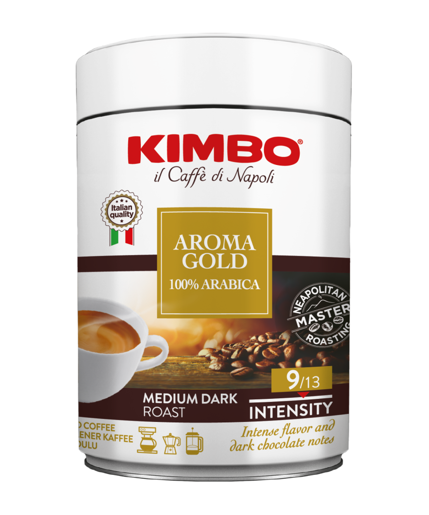 100 % Arabica KIMBO Aroma Gold v pločevinki 250g