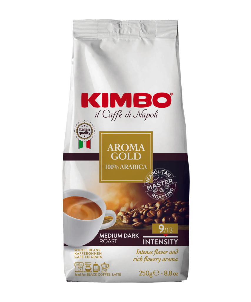 100 % arabika KIMBO Aroma Gold v zrnju 250 g